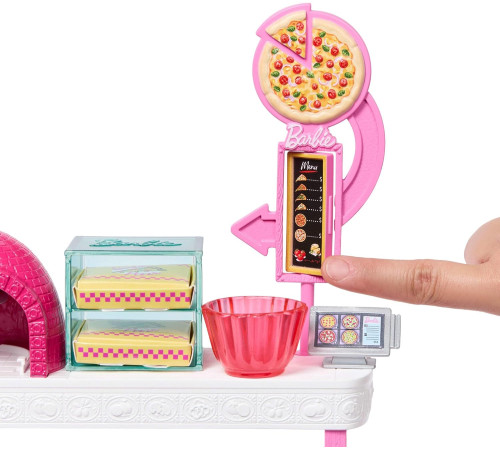 barbie jmk21 set de joacă cu păpușă "pizzerie  cu accesorii"
