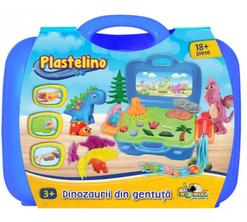  plastelino int0434 Набор пластилина "Динозавры" в чемодане