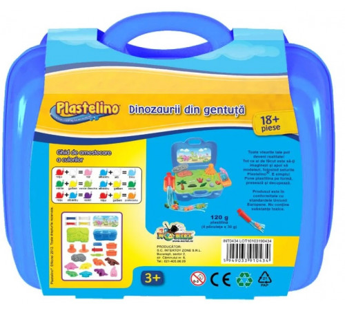 plastelino int0434 Набор пластилина "Динозавры" в чемодане