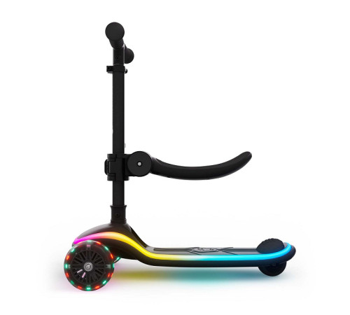 kinderkraft trotinetă 2 &icirc;n 1 raket up cu lumini led (negru)