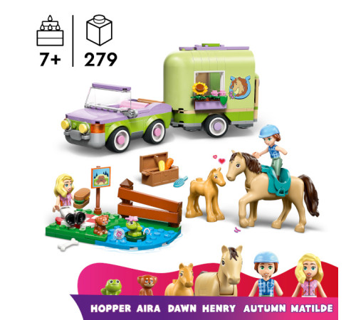 lego friends 42695 constructor "remorca pentru transportul cailor si manjilor" (279 el.)