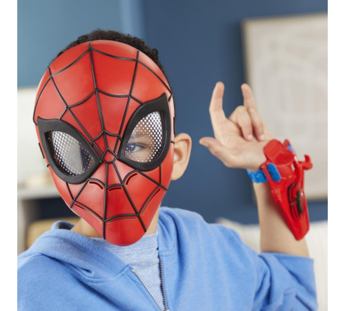 spider-man f9196 set de joc 3-&icirc;n-1 "marvel spider-man: mască, figurină și lansator"