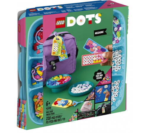 lego dots 41949 Конструктор "Большой набор бирок для сумок: надписи" (228 дет.)