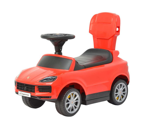 milly mally  59543 mașinuță de &icirc;mpins "porsche cayenne s" cu m&acirc;ner parental (rosu)
