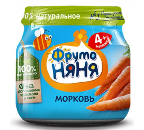 Детское питание в Молдове ФрутоНяня Пюре из моркови 80 гр. (4 м+)