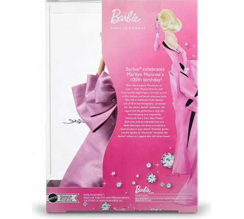 barbie jjy00 păpușă de colecție "marilyn monroe" &icirc;n rochie roz 
