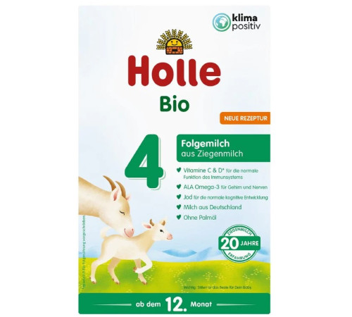 Сухая молочная смесь на козьем молоке holle organic 4 (12 м+) 400 гр.