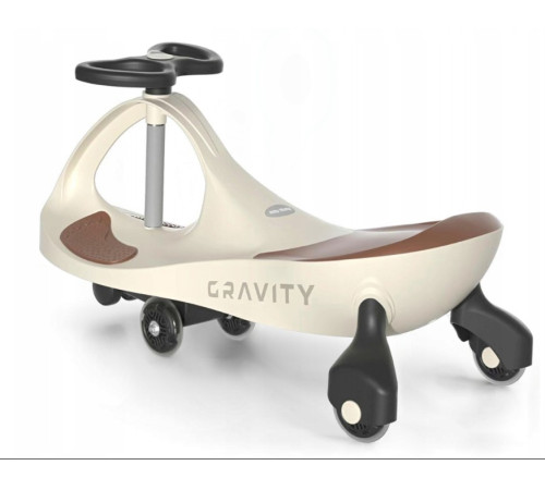 milly mally  59531 Детская машинка-каталка "gravity" с led-колесами (бежевый/коричневый) 