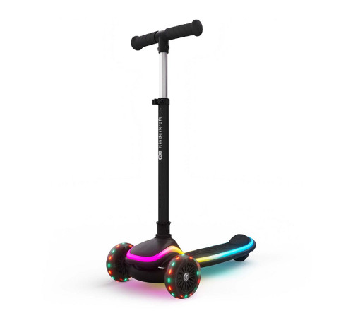 kinderkraft trotinetă 2 &icirc;n 1 raket up cu lumini led (negru)