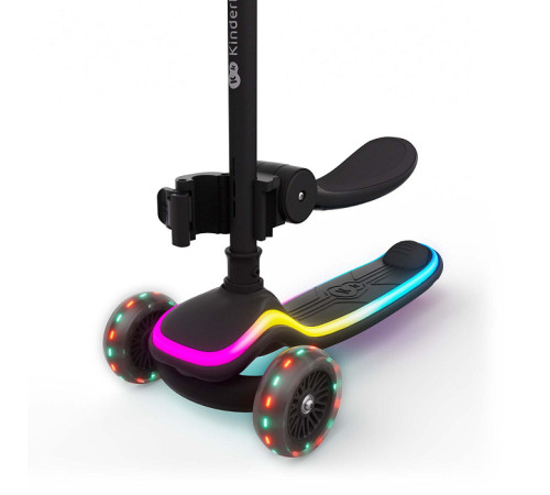 kinderkraft trotinetă 2 &icirc;n 1 raket up cu lumini led (negru)