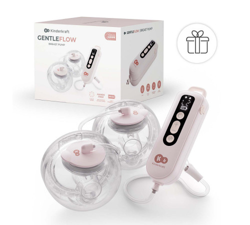  kinderkraft Двойной электрический молокоотсос gentleflow (розовый)