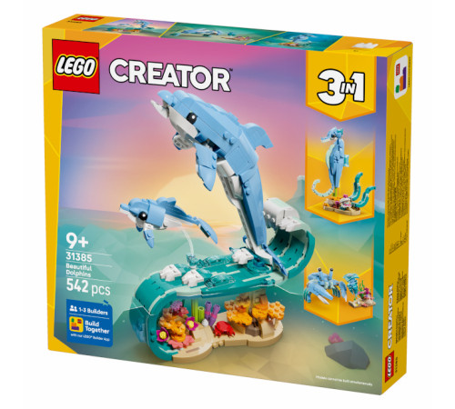  lego creator 31385 Конструктор 3 в 1 "Морские животные: прекрасные дельфины" (542 дет.)