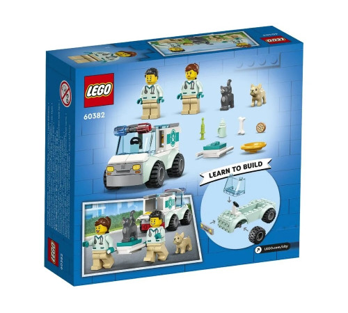 lego city 60382 Конструктор "Спасательный ветеринарный фургон" (58 дет.)