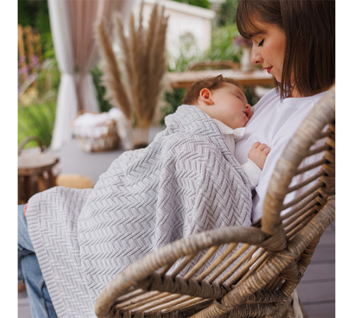 babyono 1647/02 Плед из органического хлопка (75x100 см) серый