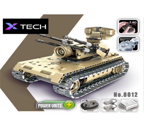 xtech bricks 8012 Конструктор на радиоуправлении 2-в-1 "Зенитный танк" (457 дет.)