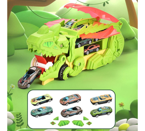 611125 set de joacă "dino truck" cu mașini