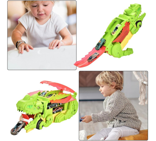 611125 set de joacă "dino truck" cu mașini