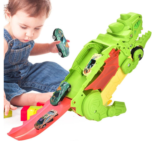 611125 set de joacă "dino truck" cu mașini