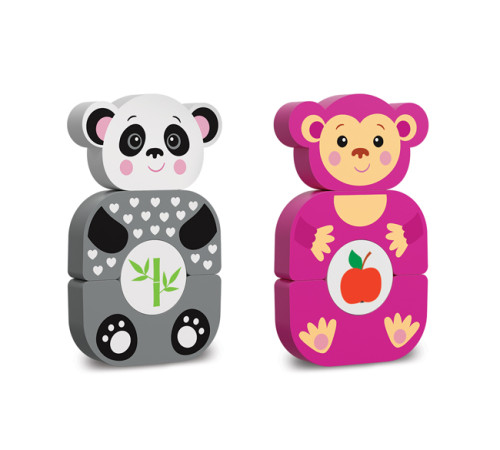 kids hits kh20/001 cuburi din lemn "friendly zoo"