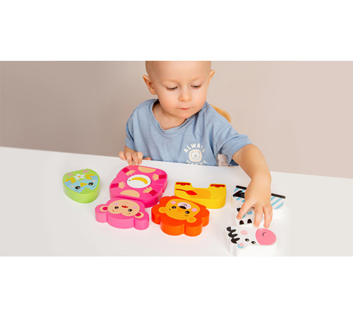 kids hits kh20/001 cuburi din lemn "friendly zoo"