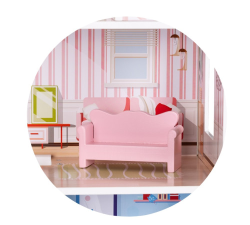 chipolino diwh02406636 Деревянный кукольный домик с 7 аксессуарами