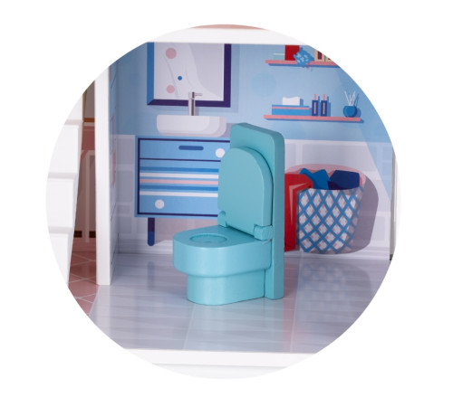 chipolino diwh02406636 Деревянный кукольный домик с 7 аксессуарами