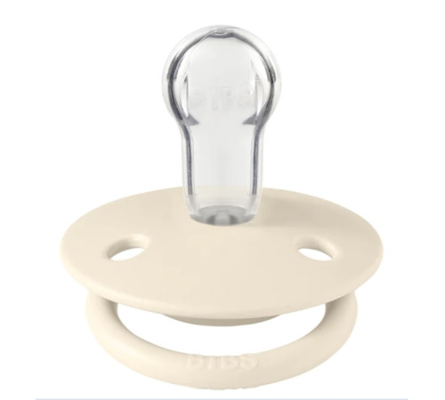 bibs suzeta rotunda din silicon de lux (0-36 luni) ivory