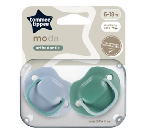  tommee tippee tt0499 suzeta simetrica din silicon "moda" (6-18 luni) 2 buc.