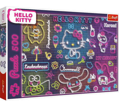  trefl 37523 puzzle &ldquo;neon hello kitty" (500 el.)
