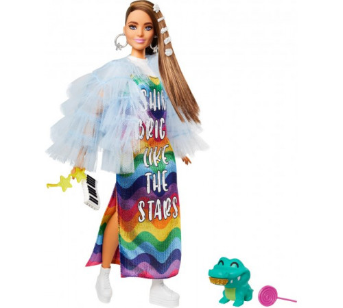 Детский магазин в Кишиневе в Молдове barbie gyj78 Кукла "extra" в длинном радужном платье