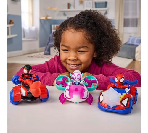 spider-man g3455 set de joacă "marvel team spidey vehicle multipack"