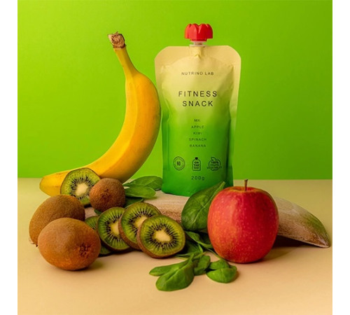 nutrino lab piure "fitness mix" măr-kiwi-spanac-banana (200 gr.)