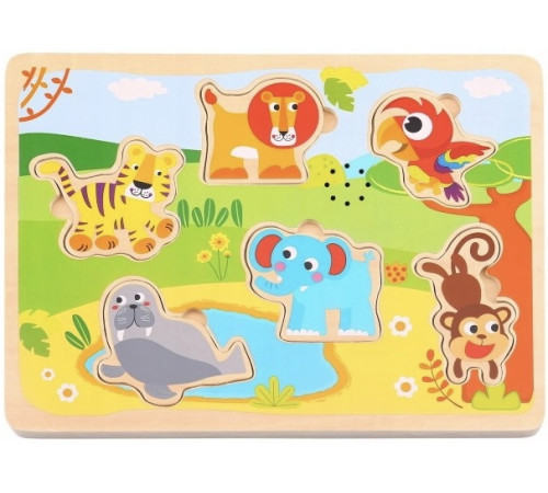 Tooky Toy TL065 Деревянные пазлы со звуками “Животные”  tooky toy tl065 Деревянные пазлы со звуками “Животные”