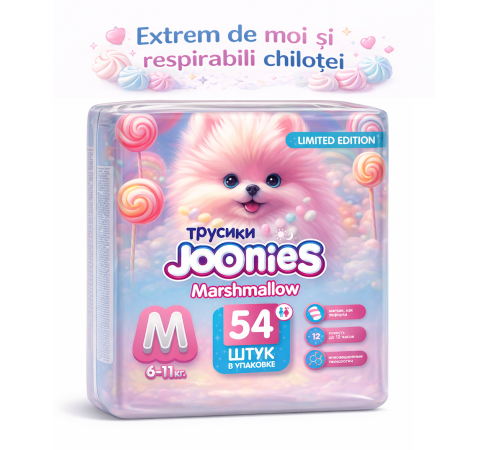  joonies marshmallow scutece-chilotei m (6-11 kg) 54 buc.