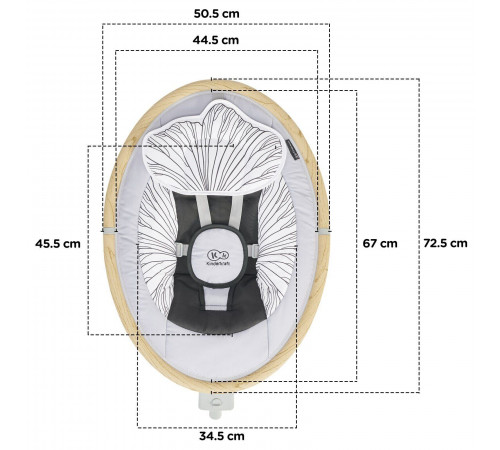 kinderkraft leagan electronic lumi (până la 9 kg.) gri/lemn