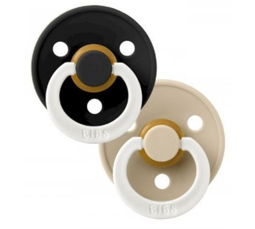 bibs suzeta rotunda din latex color m glow vanila & black (6-18 luni) 2 buc.