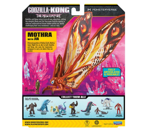 playmates toys 35207 set de figurine "godzilla vs. kong -mothra cu jia" (15 cm.) 