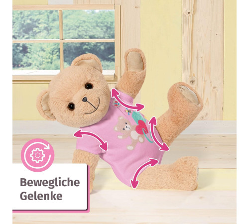 zapf creation 835609 jucărie moale "bear baby born" roz