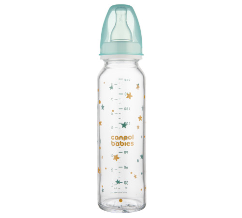canpol 42/201 Стеклянная бутылочка с рисунком 240 мл. (12m+)