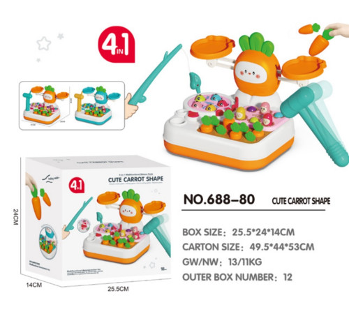 bibiin toys 688-80 Аркадная игра 4в1 с ловлей рыбы (в асс.)