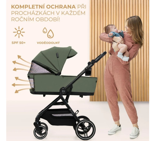 kinderkraft Коляска 2-в-1 yoxi зелёный
