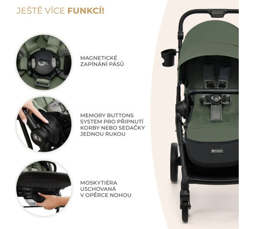 kinderkraft Коляска 2-в-1 yoxi зелёный