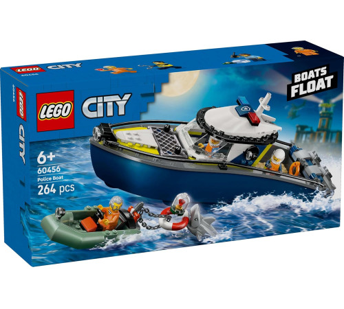  lego city 60456 constructor "urmărire cu barca de poliție" (264 el.)
