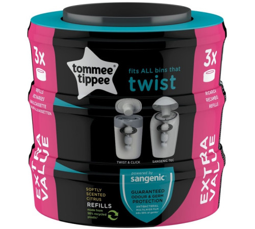 tommee tippee tt0128 rezerve pentru cos de scutece"twist" (3 buc.)