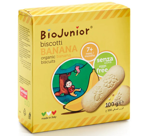 Питание и аксесcуары в Молдове biojunior organic Печенье c бананом (7 м +) 100 гр.