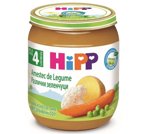  hipp 4013 pire asorti legume (4 m+) 125 gr.