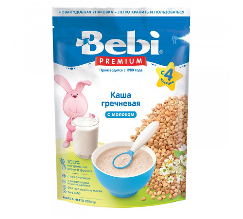  bebi premium Каша гречневая молочная (4 м+) 200 гр.