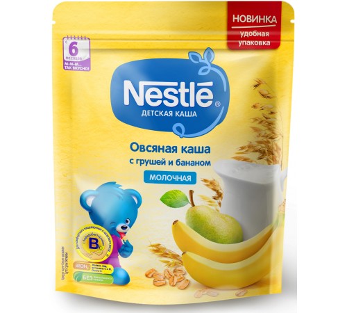 Nestle Каша молочная овсяная с грушей и бананом 220 гр. (6 м+) Детское питание в Молдове nestle Каша молочная овсяная с грушей и бананом 220 гр. (6 м+)