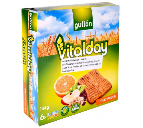  gullon biscuiti cu fructe vitalday snack multifrutas (144 g.)