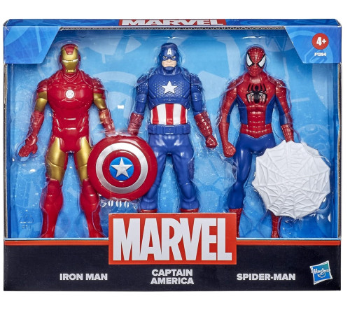  avengers f1394 Набор фигурок "marvel: iron man, captain america, spider-man" (15 см)